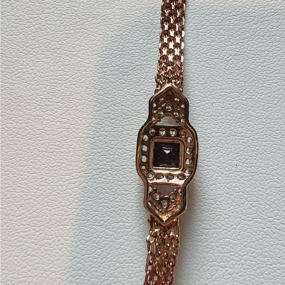 BAL5 1CTPrincess Cut Genuine Russian Alexandrite Mesh Bracelet 18K RoseGoldS925 - Picture 5 of 10